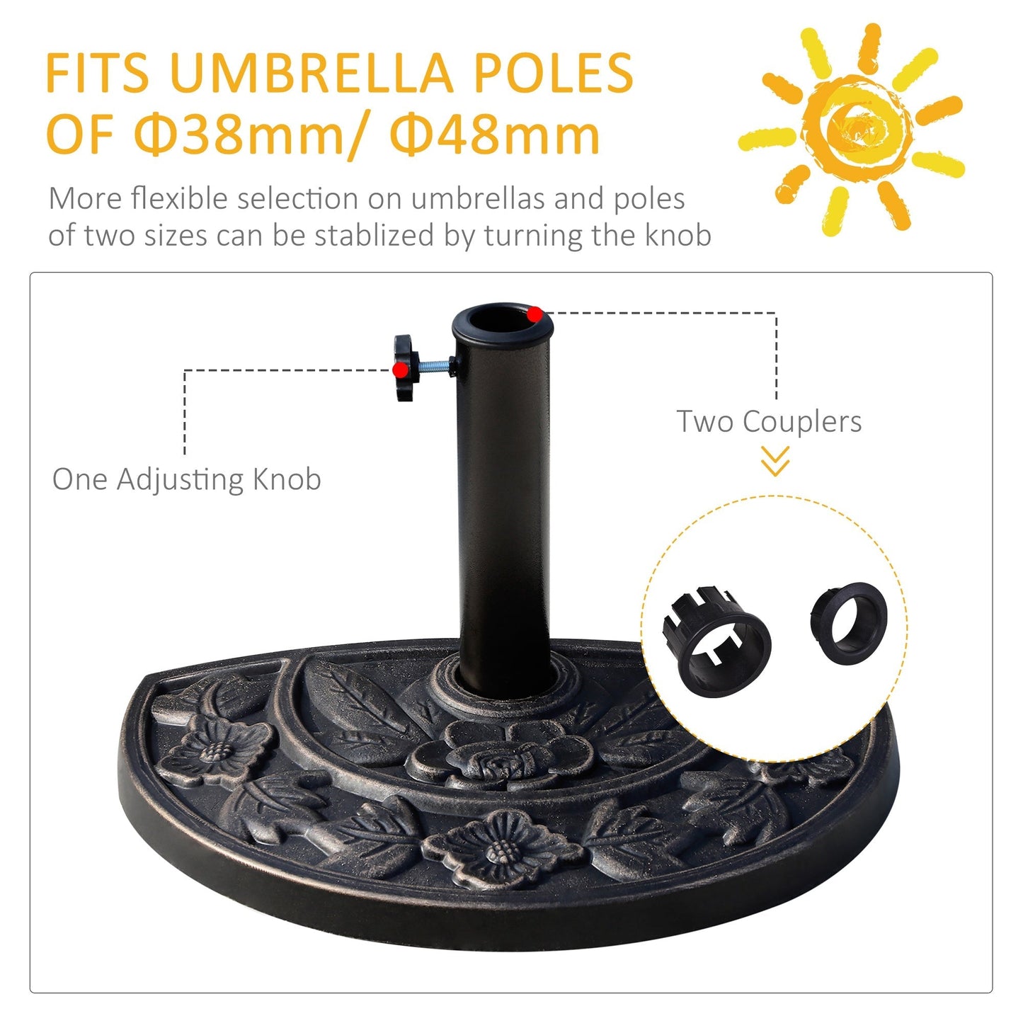 Outsunny Heavy Duty Parasol Umbrella Base