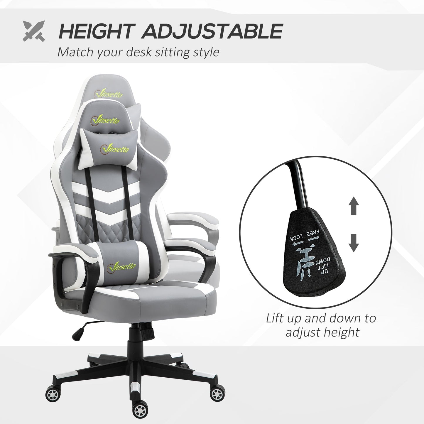 Vinsetto Racing Gaming Chair with Lumbar Support