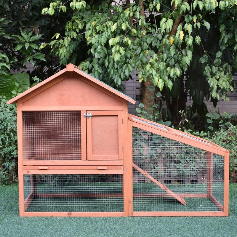 PawHut PawHut 2 Tier Rabbit Hutch Outdoor