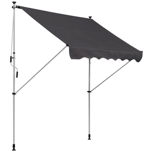 Outsunny Outsunny 2X1.5M Adjustable Outdoor Aluminium Frame Awning Grey