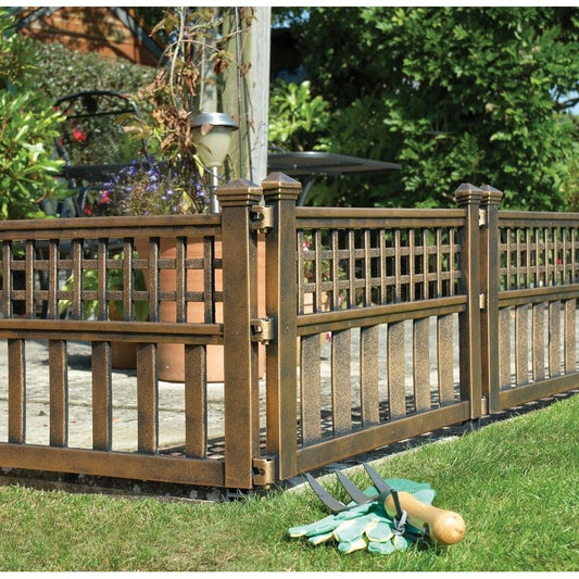 Fence Garden Panels Bronze 4 Pack 2.4m Long