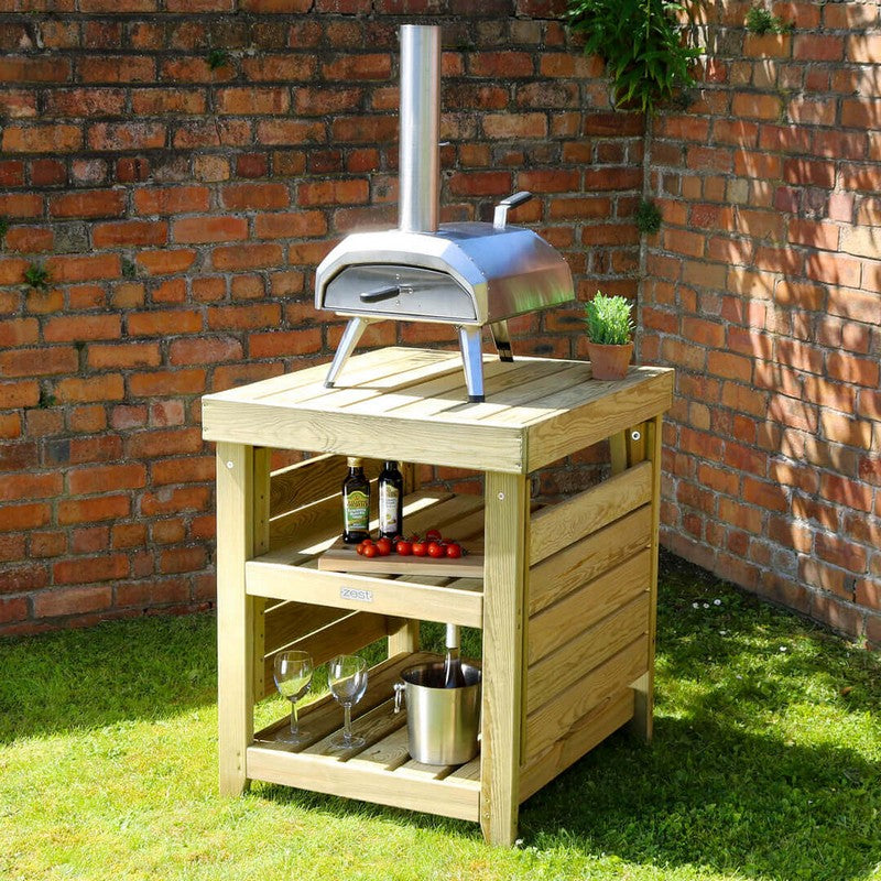 Garden Pizza Oven BBQ Table and Cover by Zest