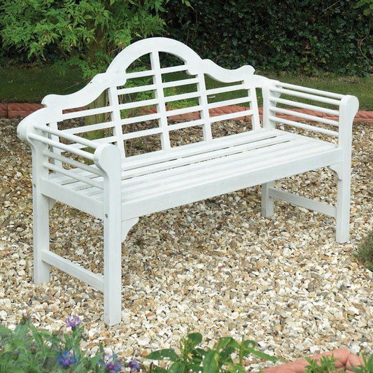 Greenhurst Lutyens Style Garden Bench Off-White