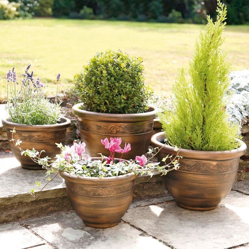 Wenlock Garden Planters Bronze 4 Pack