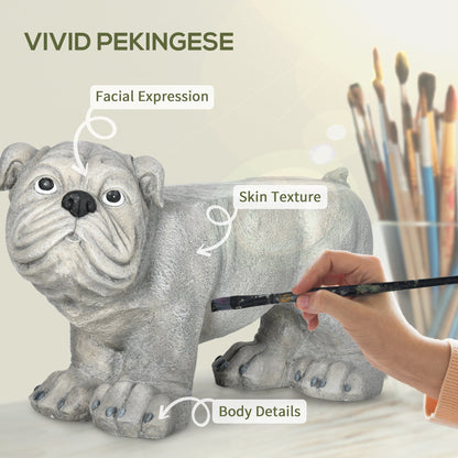 Realistic Pekingese Sculpture