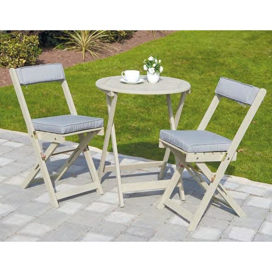 Greenhurst Raffles Garden Bistro Set by Greenhurst - 2 Seats Grey Cushions