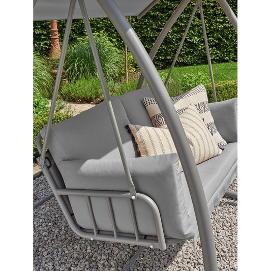 Anglian Garden Newmarket Garden Swing Seat by E-Commerce - 2 Seats Grey Cushions