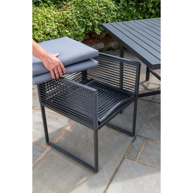 Anglian Garden Sheringham Garden Patio Dining Set by E-Commerce - 4 Seats Grey Cushions