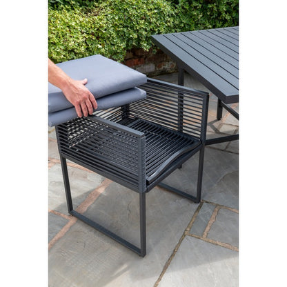 Anglian Garden Sheringham Garden Patio Dining Set by E-Commerce - 4 Seats Grey Cushions