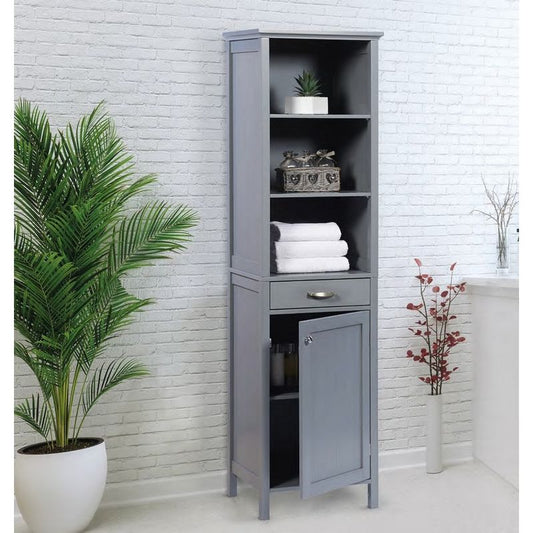 Greenhurst Tall Storage Bathroom Cabinet - Grey Colour