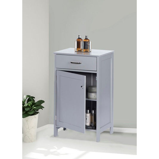 Homcom Versatile Cupboard Grey 1 Door 2 Shelves 1 Drawer