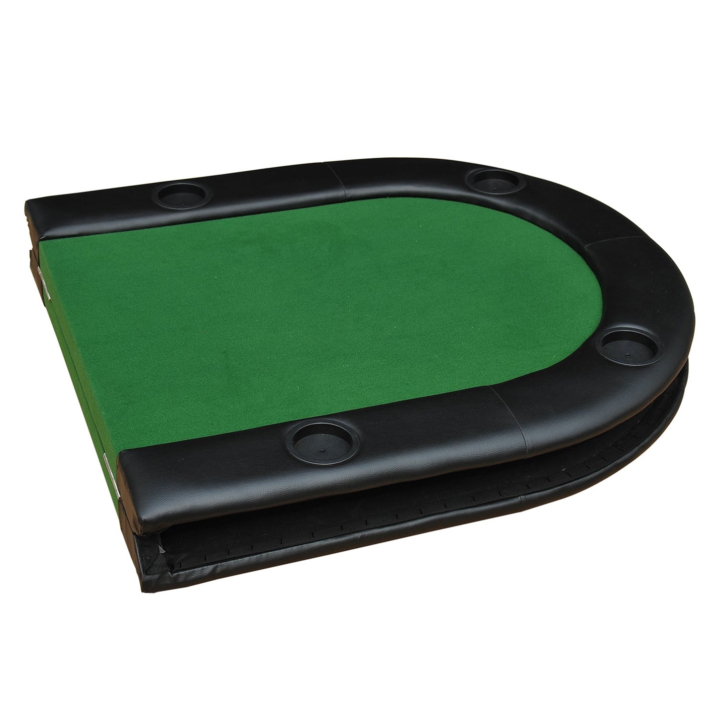 Poker Table 1.85m Folding Top for 8 Players Casino with Chip Trays Drink Holders