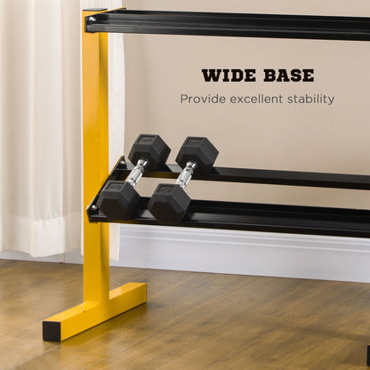 2 Tier 270kg Capactity Weight Rack Steel Yellow & Black by Sportnow