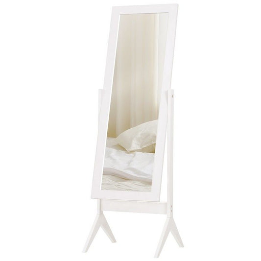 Homcom Homcom Freestanding Dressing Mirror Bedroom Tall Adjustable Angle 148x47cm White