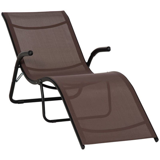 Outsunny Outsunny Outdoor Folding Sun Lounger Chaise Lounge Chair Reclining Garden For Beach Poolside And Patio Dark Brown