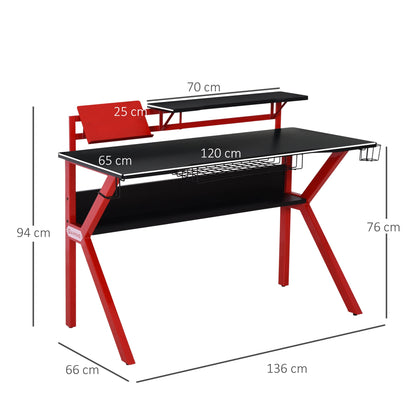 Gaming Desk Computer Table with Monitor Stand