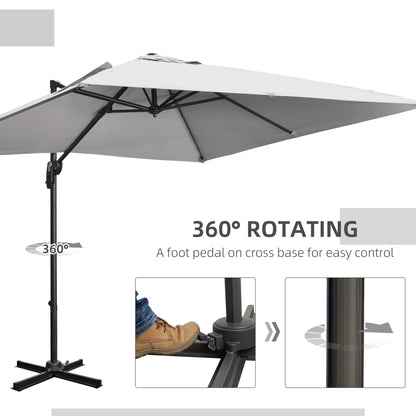 2.7m Square Overhanging Cantilever Umbrella