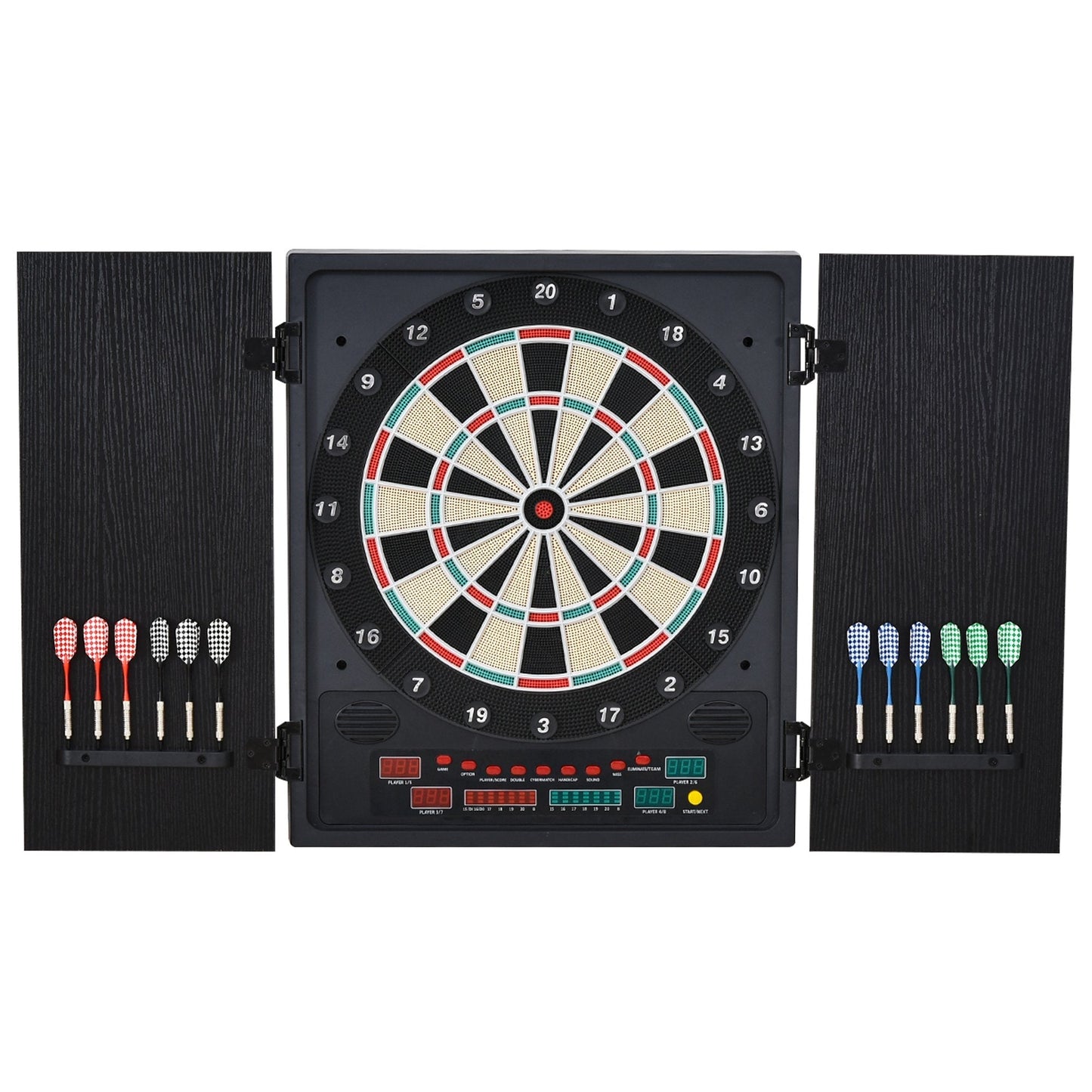 Medium-density fibreboard LED Electronic Dartboard w/ 12 Darts