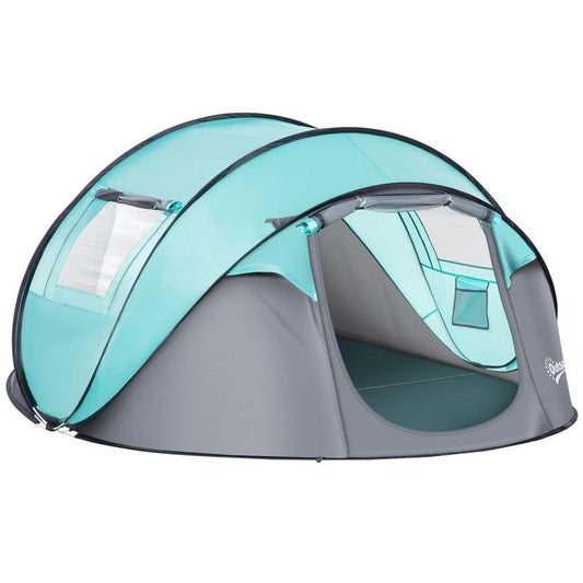 Outsunny Outsunny 4 Person Pop Up Camping Tent With Vestibule Weatherproof Cover