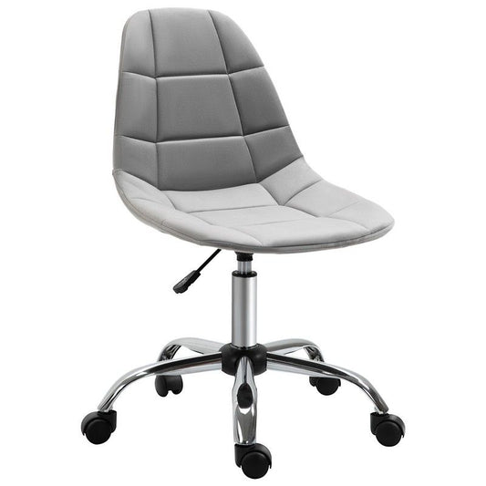 Vinsetto Vinsetto Ergonomic Office Chair Velvet Computer Home Study Chair Armless With Wheels Grey