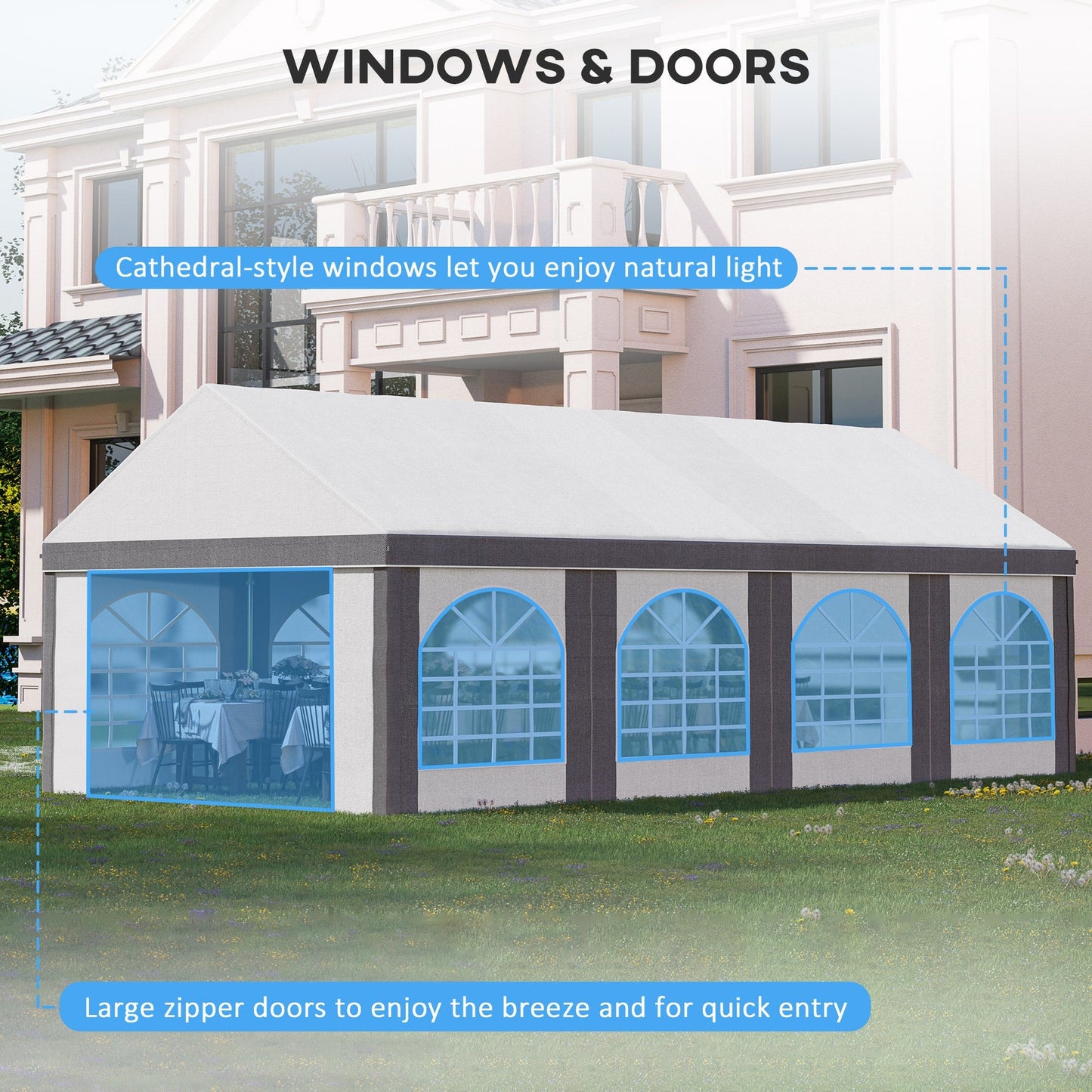 8 x 4m Galvanised Party Tent