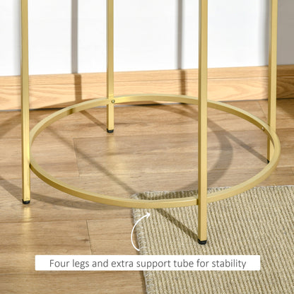 Round Side Table Morden Coffee Tables with Gold Metal Base