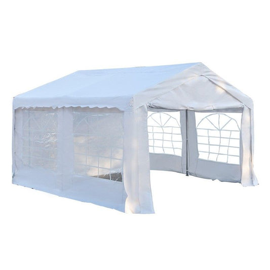 Outsunny Outsunny 4 X 4 M Garden Gazebo Portable Carport Shelter With Removable Sidewalls & Doors Party Tent Shelter Car Canopy