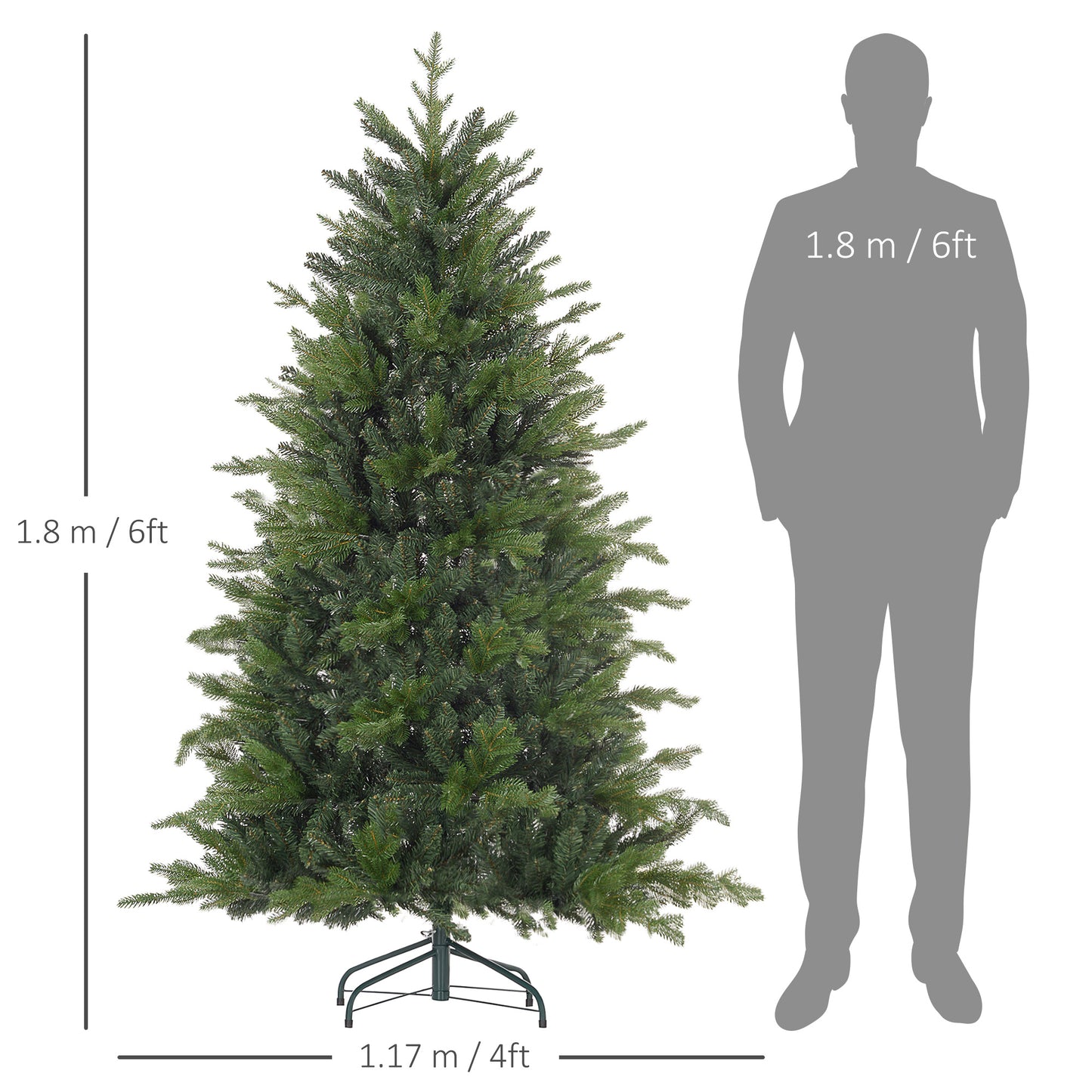 6ft Christmas Tree Artificial -  1821 Tips