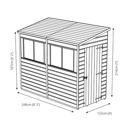 Mercia Mercia Premier 4' 3" x 8' 5" Pent Shed - Premium Dip Treated Shiplap