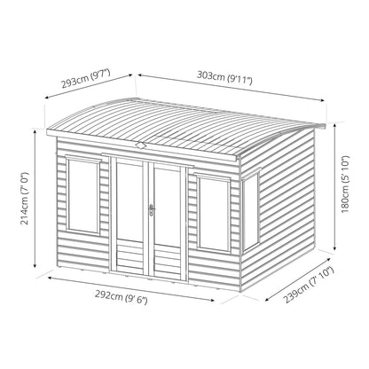 Mercia Mercia Helios 9' 11" x 9' 7" Curved Summerhouse - Premium Dip Treated Shiplap