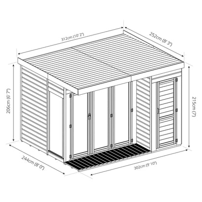 Mercia Mercia Pent 10' 2" x 8' 2" Pent Summerhouse - Premium Dip Treated Shiplap