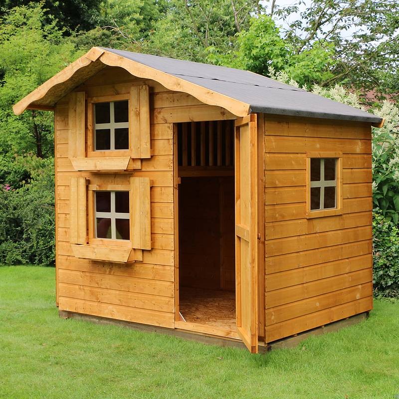 Mercia Mercia Snowdrop 7' 6" x 5' 11" Apex Children's Playhouse - Premium Dip Treated Shiplap