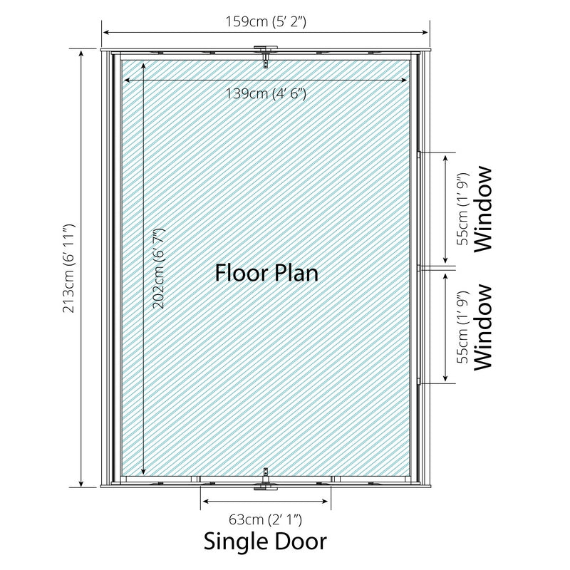 Mercia Mercia 5' 2" x 6' 11" Apex Shed - Budget Dip Treated Overlap