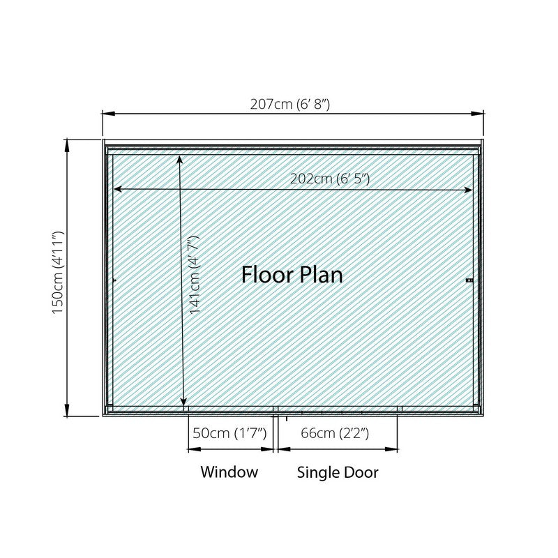 Mercia Mercia 6' 11" x 5' 1" Pent Shed - Budget Dip Treated Overlap