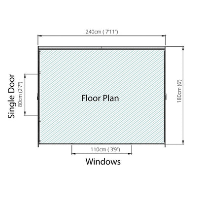 Mercia Mercia Pent 7' 10" x 5' 10" Pent Shed - Budget Dip Treated Overlap