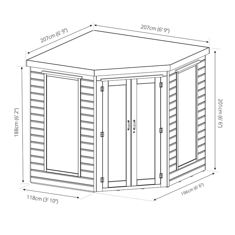 Mercia Mercia Premier 6' 9" x 6' 9" Pent Summerhouse - Premium Dip Treated Shiplap