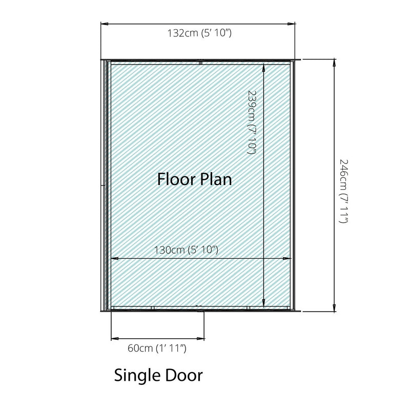 Mercia Mercia Evesham 4' 3" x 8' 2" Pent Greenhouse - Premium Dip Treated Shiplap