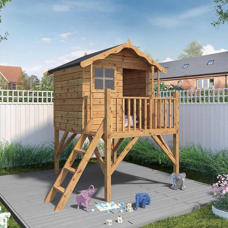 Mercia Poppy 6' 3" x 6' 5" Apex Children's Playhouse - Premium Dip Treated Shiplap