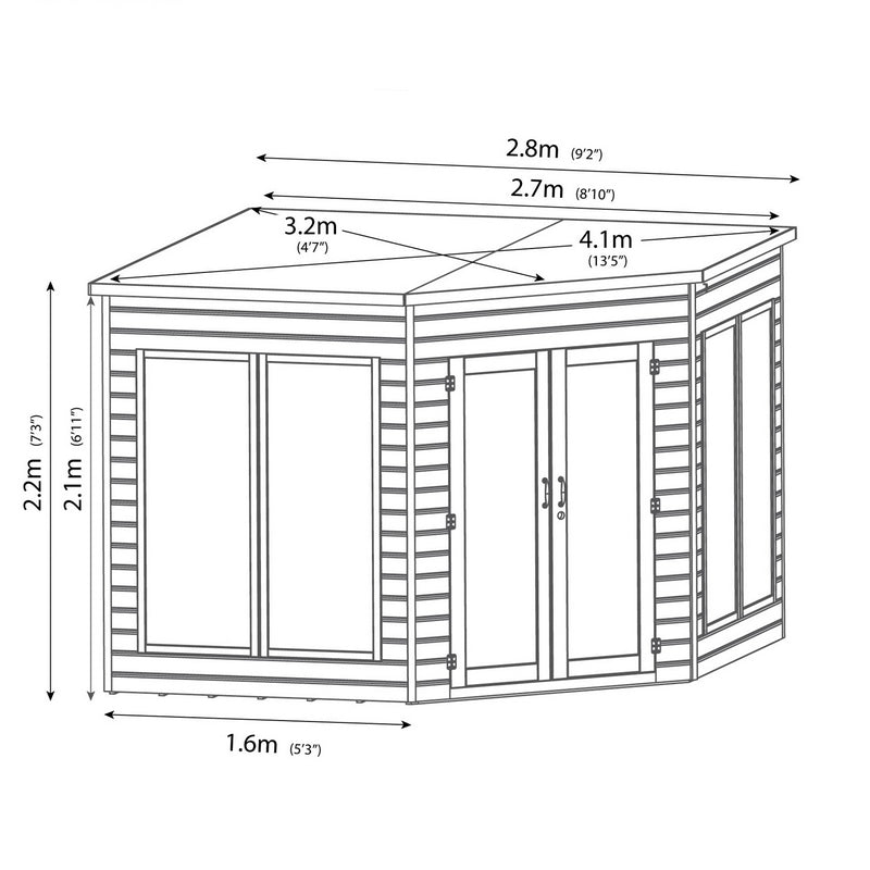 Mercia Mercia Premier 9' 6" x 9' 6" Pent Summerhouse - Premium Dip Treated Shiplap