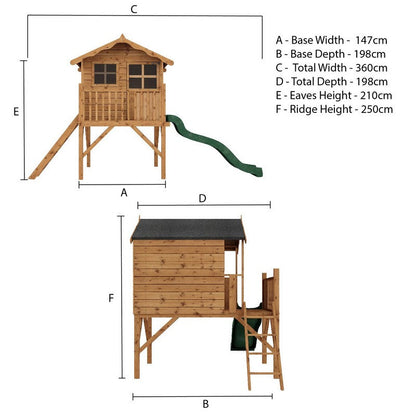 Mercia Poppy 11' 9" x 6' 5" Apex Children's Playhouse - Premium Dip Treated Shiplap