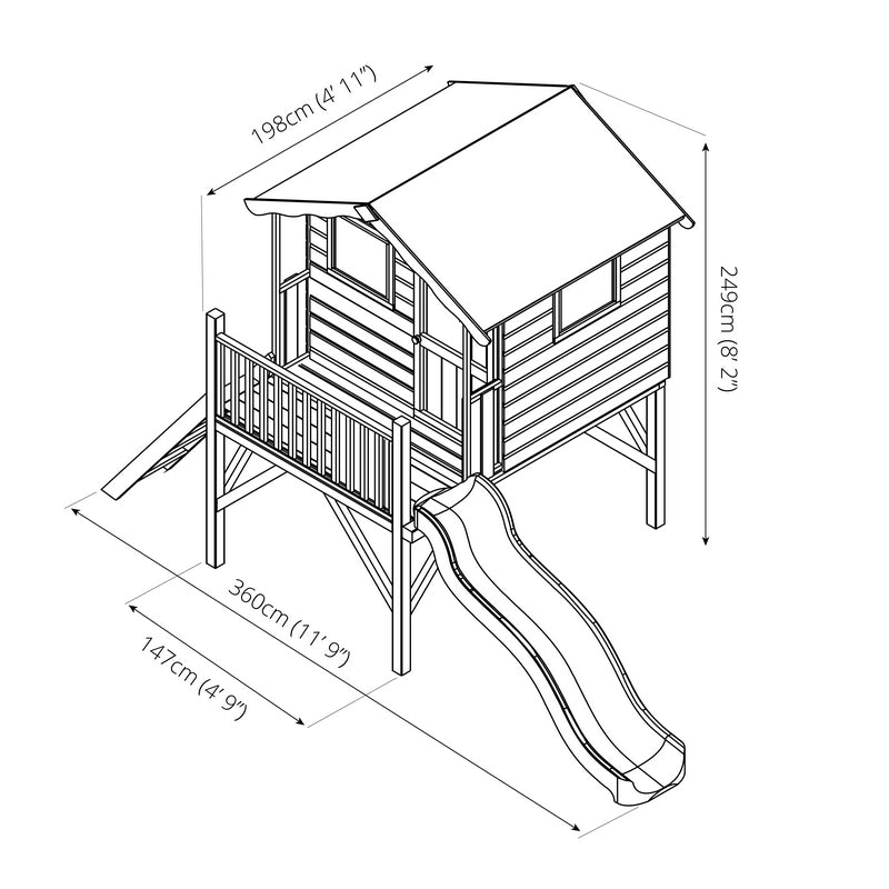 Mercia Poppy 11' 9" x 6' 5" Apex Children's Playhouse - Premium Dip Treated Shiplap