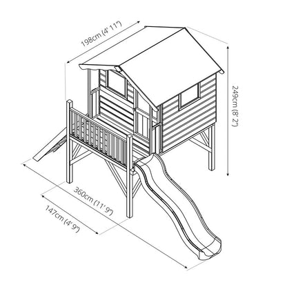 Mercia Poppy 11' 9" x 6' 5" Apex Children's Playhouse - Premium Dip Treated Shiplap