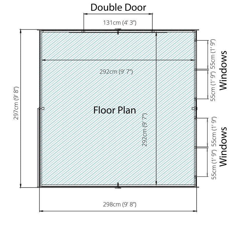 Mercia Mercia 10' 2" x 9' 11" Apex Shed - Budget Dip Treated Overlap