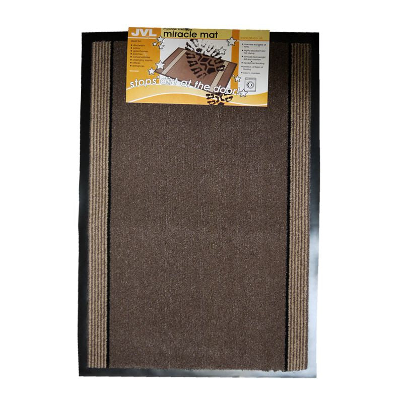 JVL 90x60cm JVL Miracle Barrier Mat - Brown Stripe