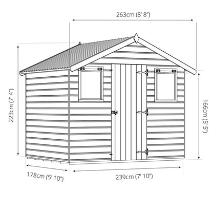 Mercia Mercia Combi 6' 5" x 9' 11" Apex Shed - Premium Dip Treated Shiplap