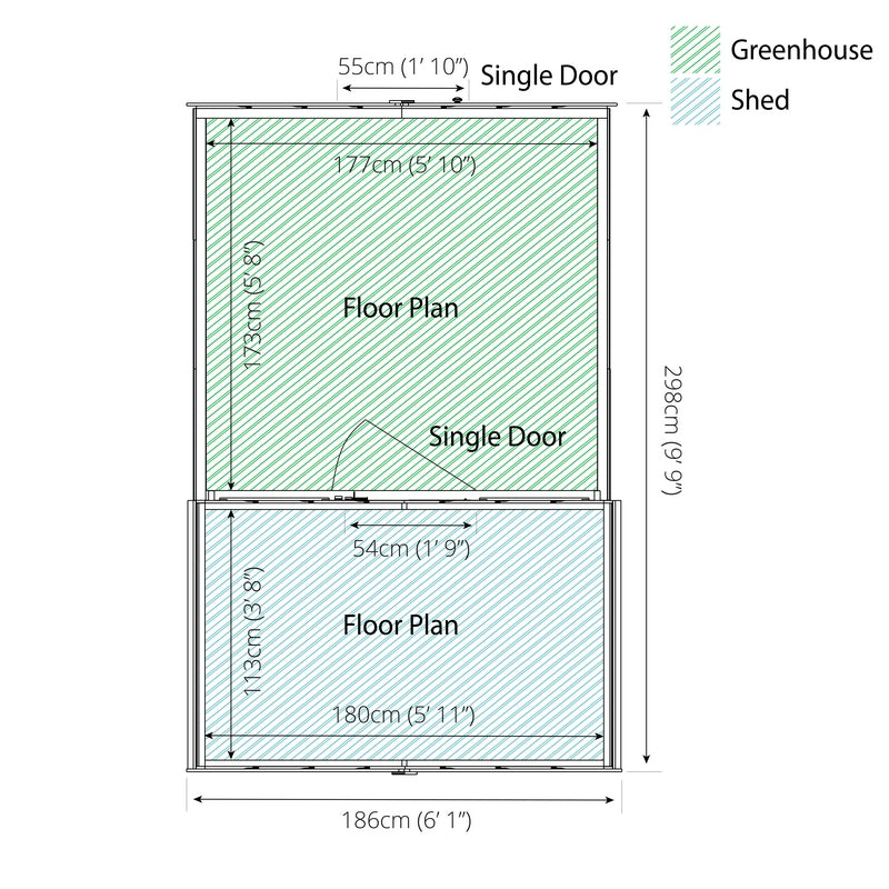 Mercia Mercia Combi 6' 5" x 9' 11" Apex Shed - Premium Dip Treated Shiplap