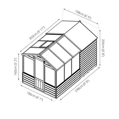 Mercia Mercia Combi 6' 5" x 9' 11" Apex Shed - Premium Dip Treated Shiplap