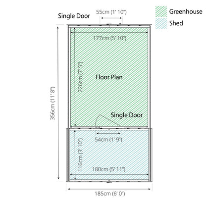 Mercia Mercia Combi 6' x 11' 10" Apex Shed - Premium Dip Treated Shiplap