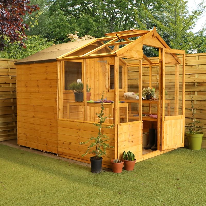 Mercia Mercia Combi 6' 5" x 8' Apex Potting Shed - Premium Dip Treated Shiplap