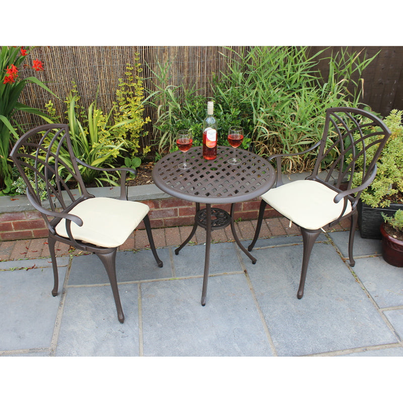 Wensum Essentials Garden Bistro Set by Wensum - 2 Seats Cream Cushions